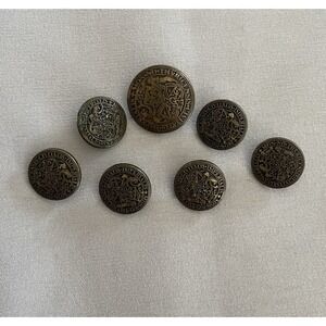 Oscar De La Renta Suit Buttons Replacement 1 Front 6 Sleeve Gold Lions Shield